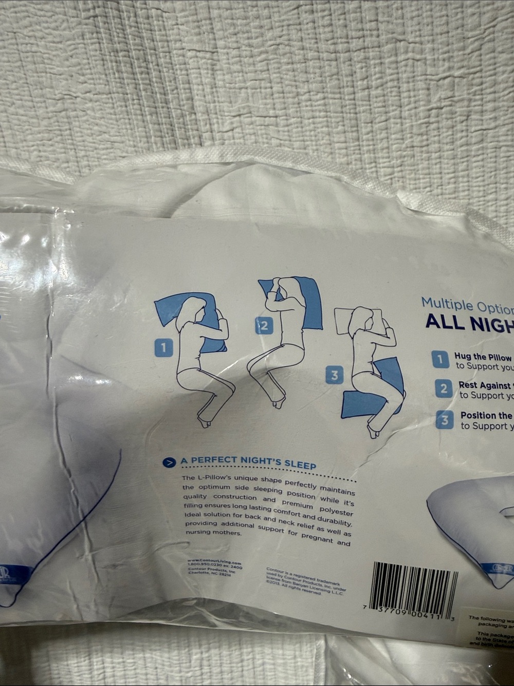 Willow L-Pillow Side Support Pillow - White - Picture 4 of 6
